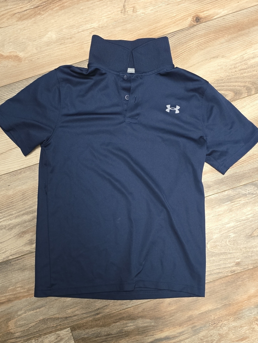 Under Armour Kids Navy Short-Sleeve Polo with Logo